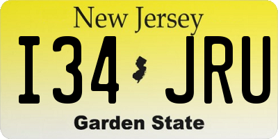 NJ license plate I34JRU
