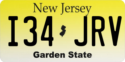 NJ license plate I34JRV