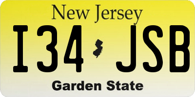 NJ license plate I34JSB