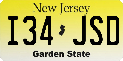 NJ license plate I34JSD