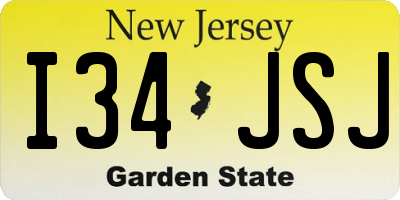 NJ license plate I34JSJ