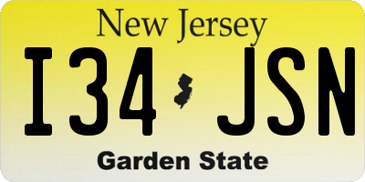 NJ license plate I34JSN
