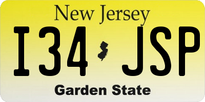 NJ license plate I34JSP