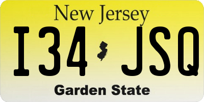 NJ license plate I34JSQ