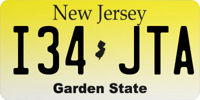 NJ license plate I34JTA