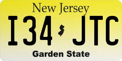 NJ license plate I34JTC