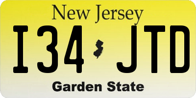 NJ license plate I34JTD