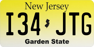 NJ license plate I34JTG
