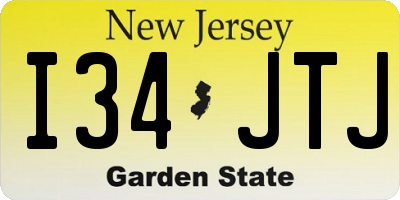 NJ license plate I34JTJ