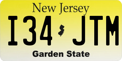 NJ license plate I34JTM