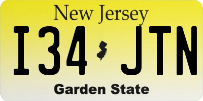 NJ license plate I34JTN