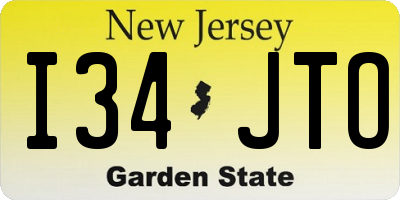 NJ license plate I34JTO