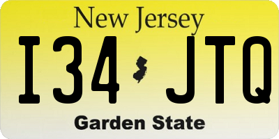 NJ license plate I34JTQ