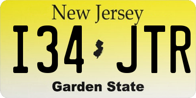 NJ license plate I34JTR