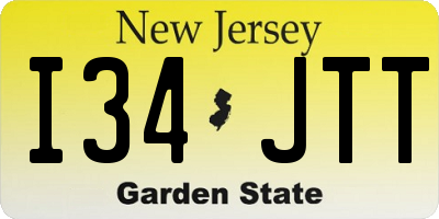 NJ license plate I34JTT
