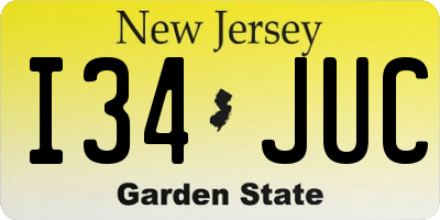 NJ license plate I34JUC