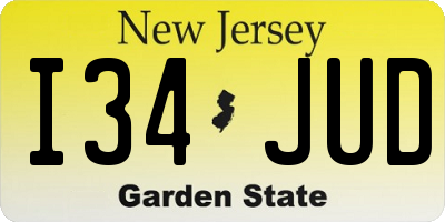 NJ license plate I34JUD