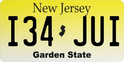 NJ license plate I34JUI