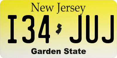 NJ license plate I34JUJ
