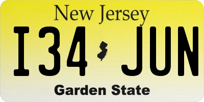 NJ license plate I34JUN