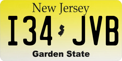 NJ license plate I34JVB