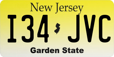 NJ license plate I34JVC