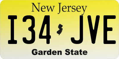 NJ license plate I34JVE