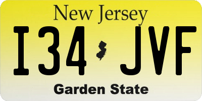 NJ license plate I34JVF