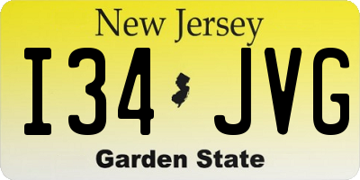 NJ license plate I34JVG