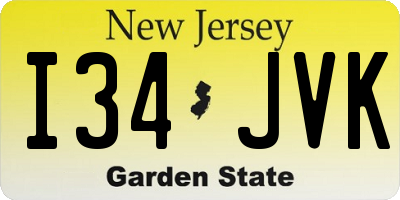 NJ license plate I34JVK