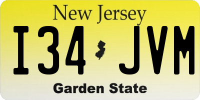 NJ license plate I34JVM