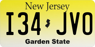 NJ license plate I34JVO