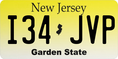 NJ license plate I34JVP