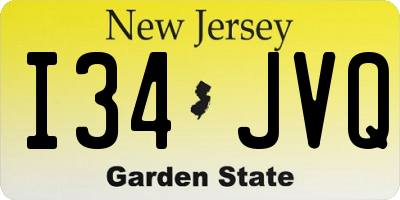 NJ license plate I34JVQ