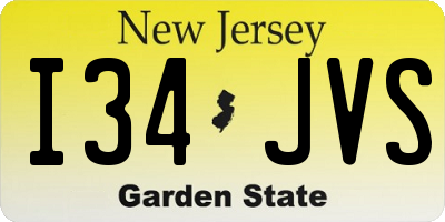 NJ license plate I34JVS