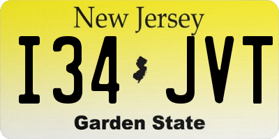 NJ license plate I34JVT