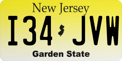 NJ license plate I34JVW