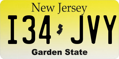NJ license plate I34JVY