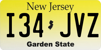 NJ license plate I34JVZ