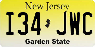 NJ license plate I34JWC