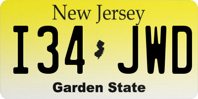 NJ license plate I34JWD