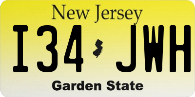 NJ license plate I34JWH
