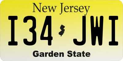 NJ license plate I34JWI