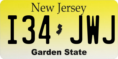 NJ license plate I34JWJ