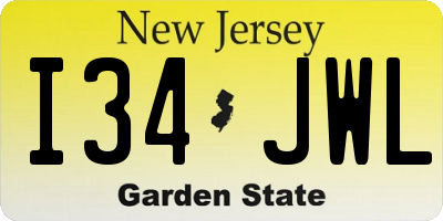 NJ license plate I34JWL
