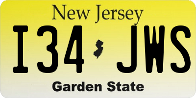 NJ license plate I34JWS