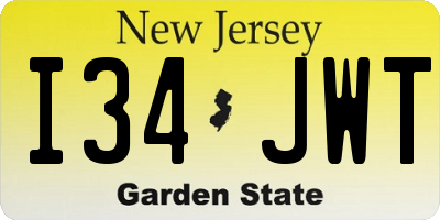 NJ license plate I34JWT