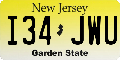 NJ license plate I34JWU