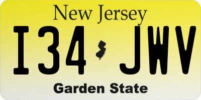NJ license plate I34JWV