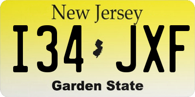 NJ license plate I34JXF